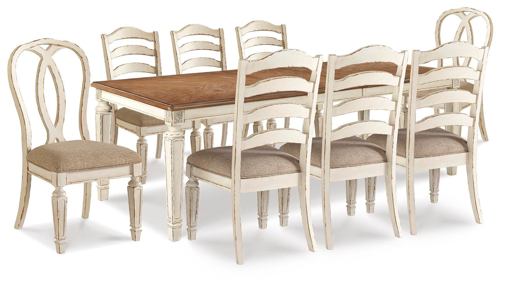 Realyn Chipped White Dining Set 2 view 5