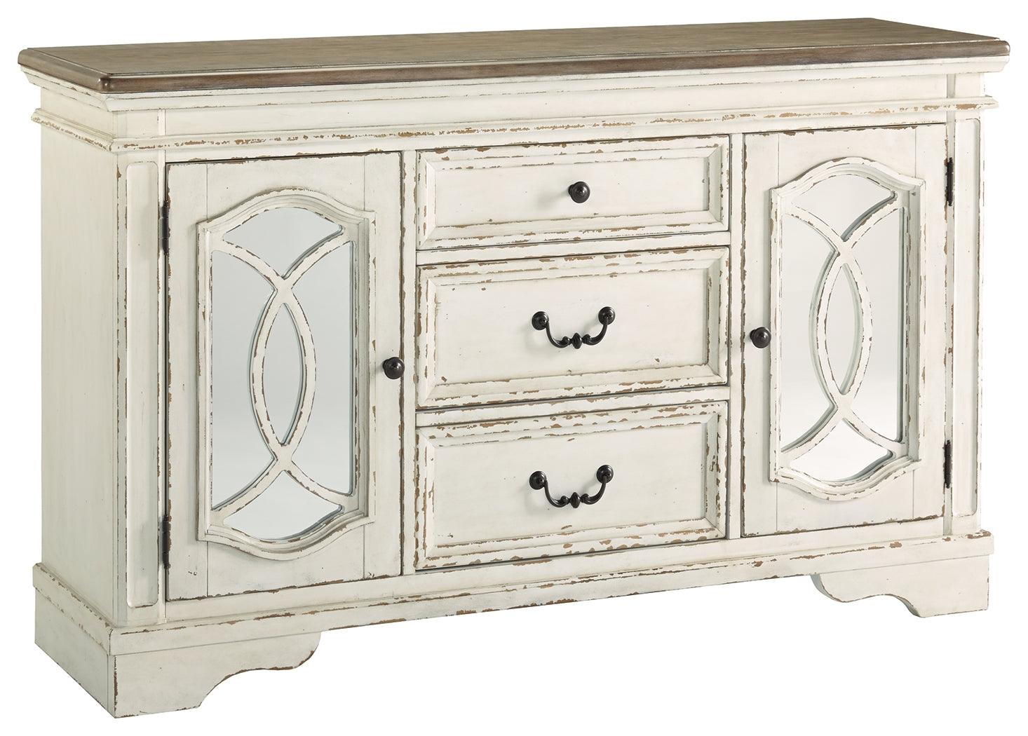 Realyn Dining Server angled view showing drawers