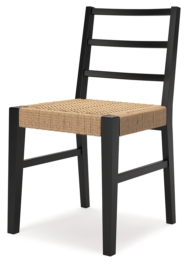 Isanti dining chair front view highlighting seat and frame