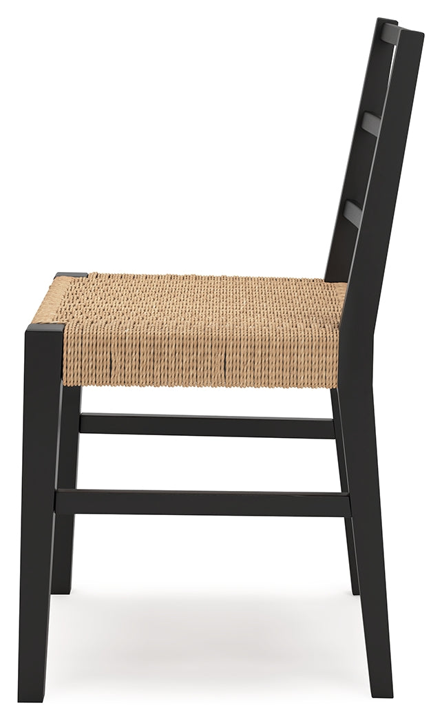 Isanti dining chair angled side view