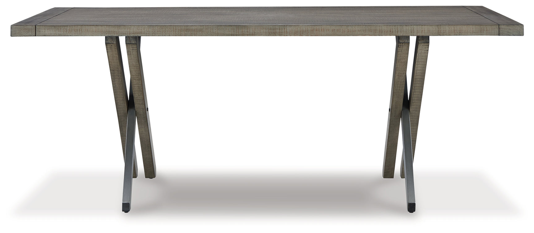 Front view of Krystanza Weathered Gray Dining Table