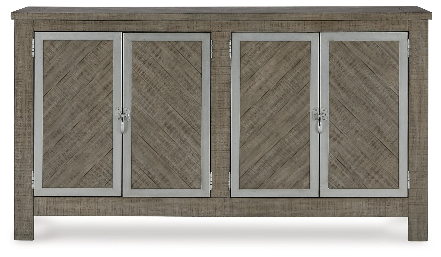 Head-on view of Krystanza Weathered Gray Dining Server
