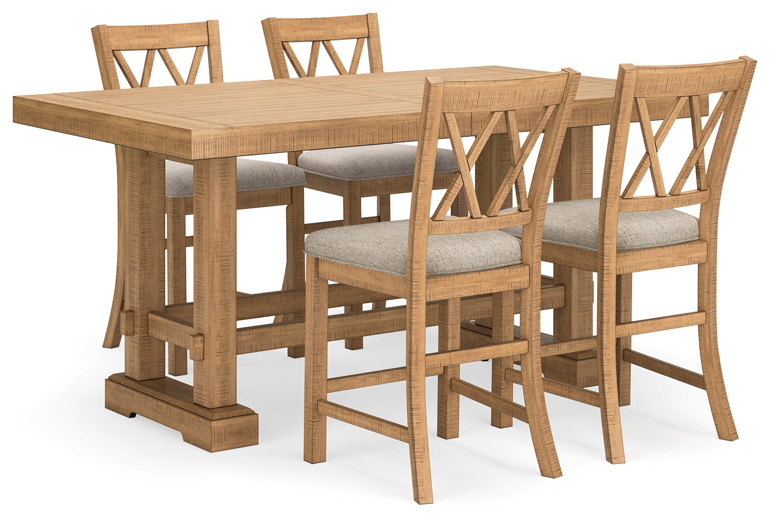 Angle view of Havonplane brown counter height dining table