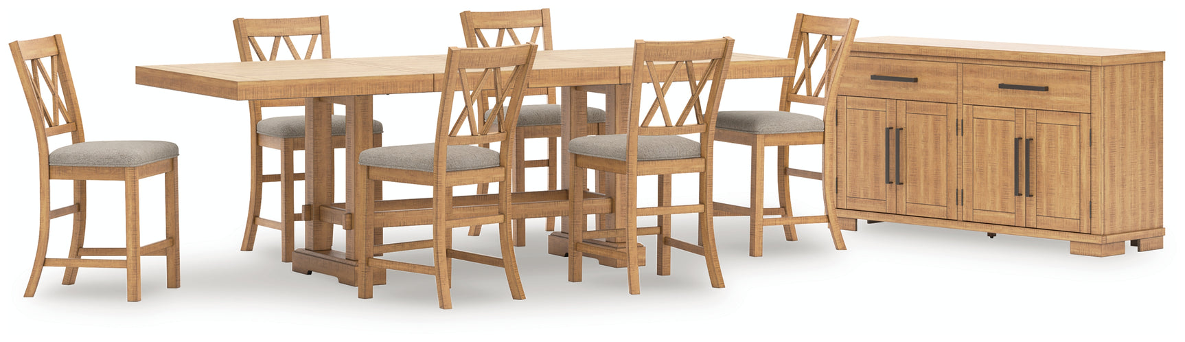 Close-up of brown barstool with storage compartment open