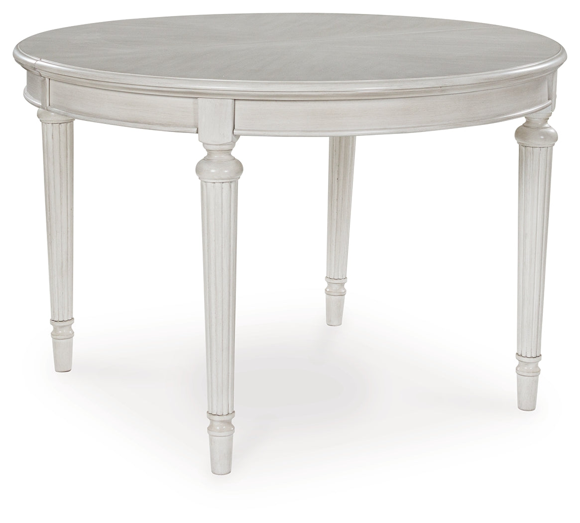 Montelaine Oval Dining Table front view with leaf