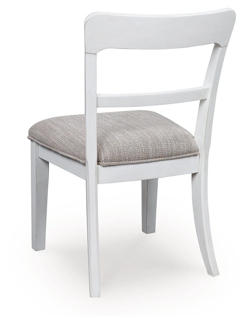 Back view of Greddinton dining chair showing solid wood frame