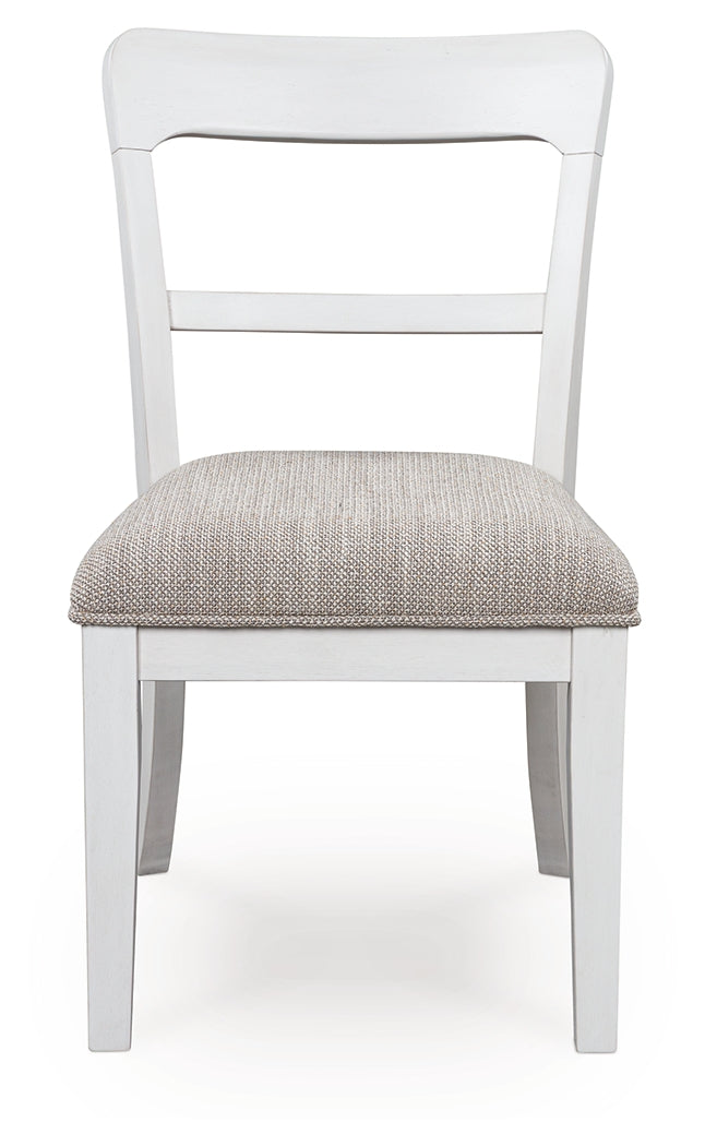 Front direct view of Greddinton white dining chair