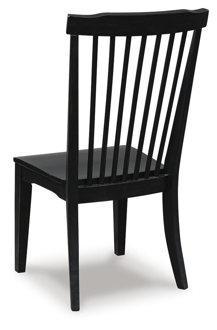 Greddinton black dining chair back view