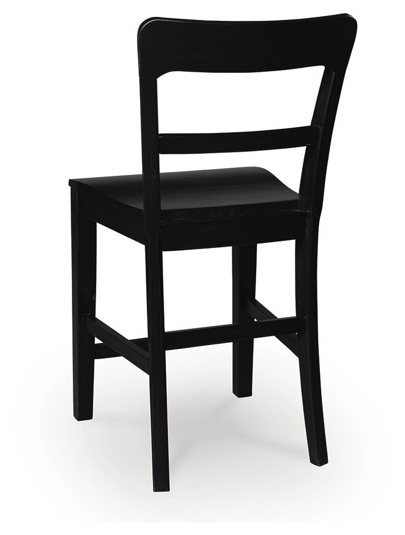 Greddinton black counter height barstool rear view