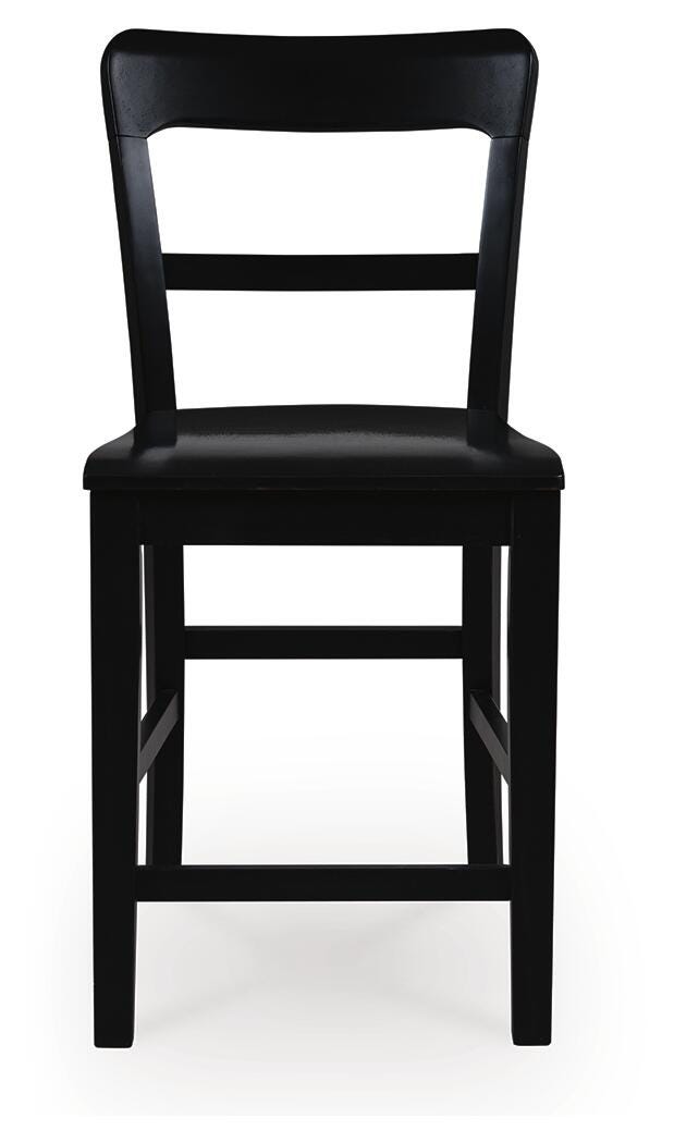 Greddinton black counter height barstool head-on view