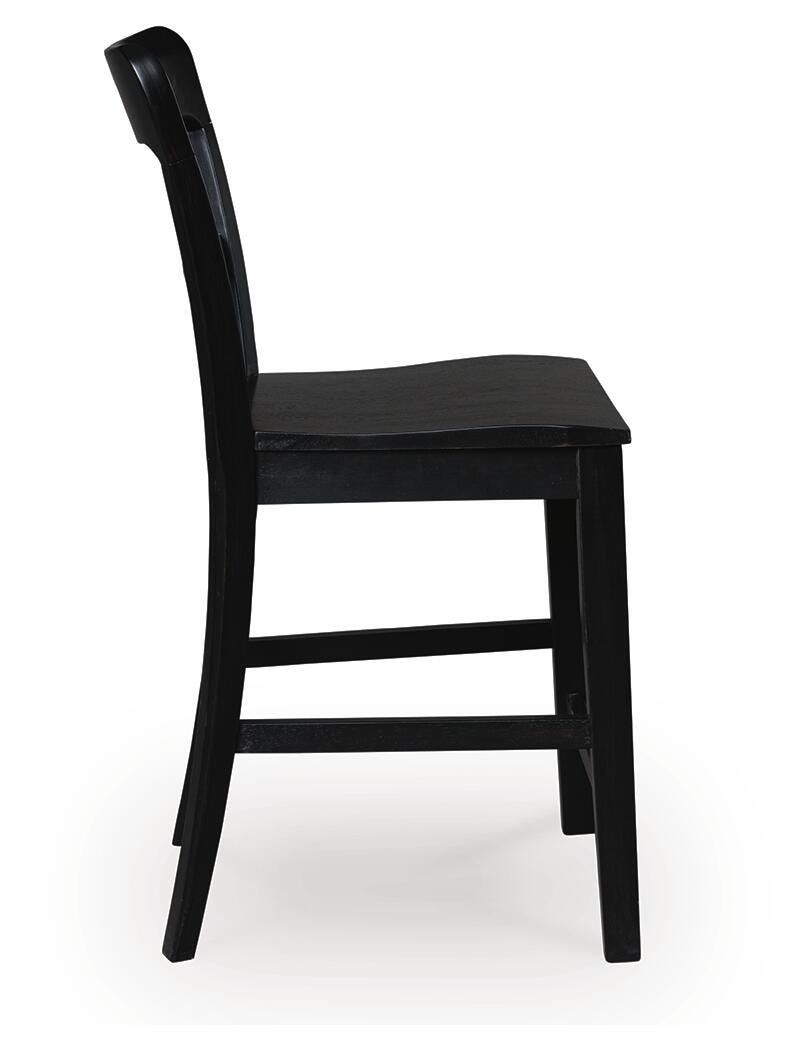 Greddinton black counter height barstool side profile