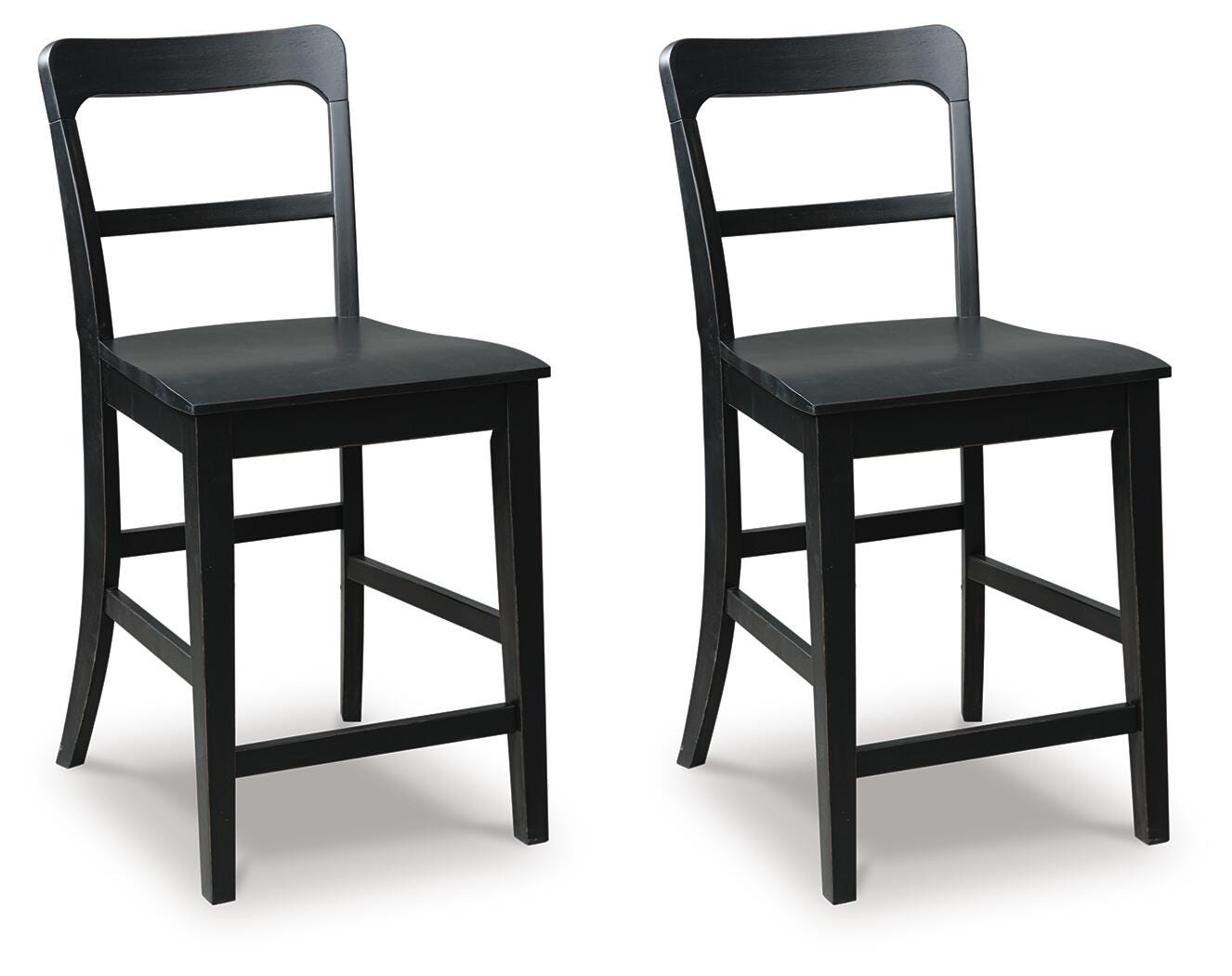 Greddinton black counter height barstool side view