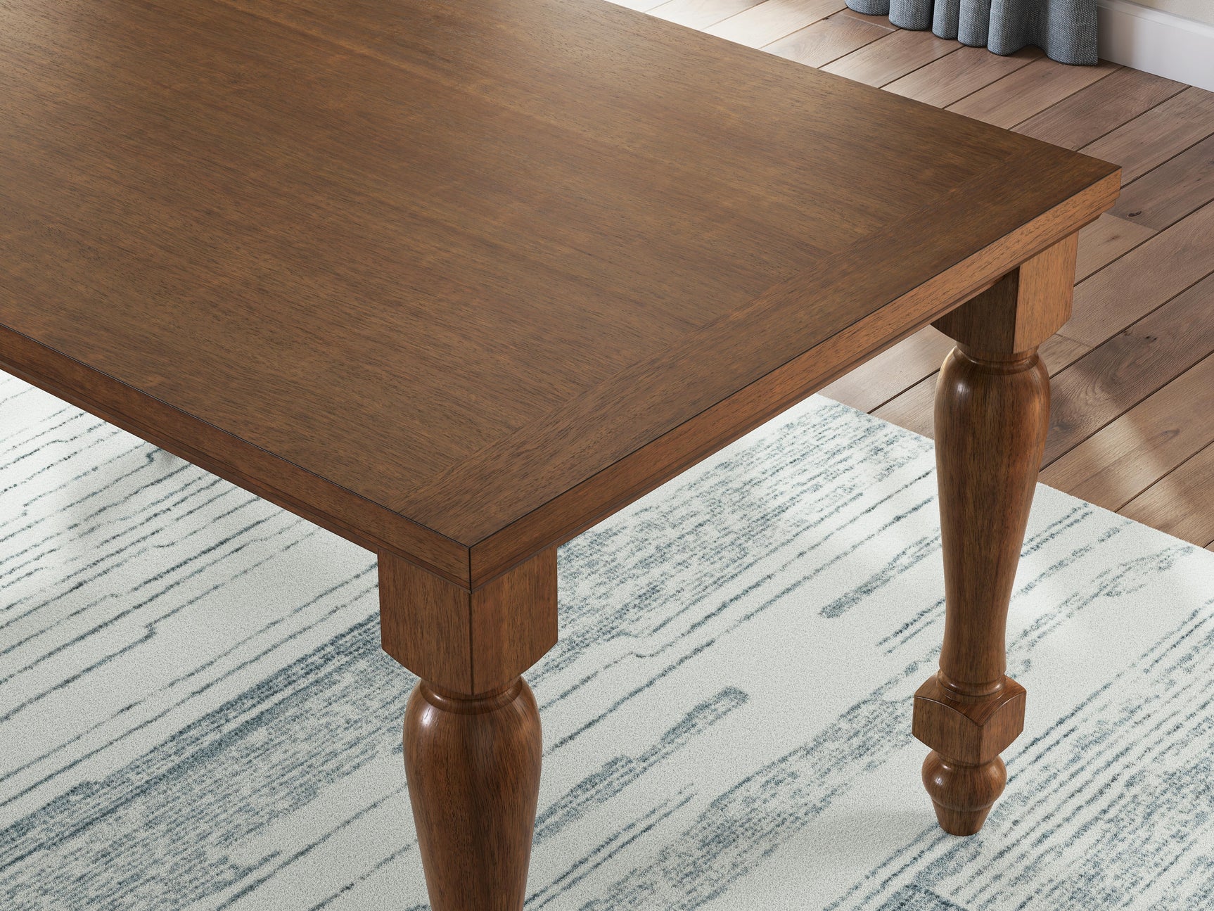 Close-up of brown wood dining table surface