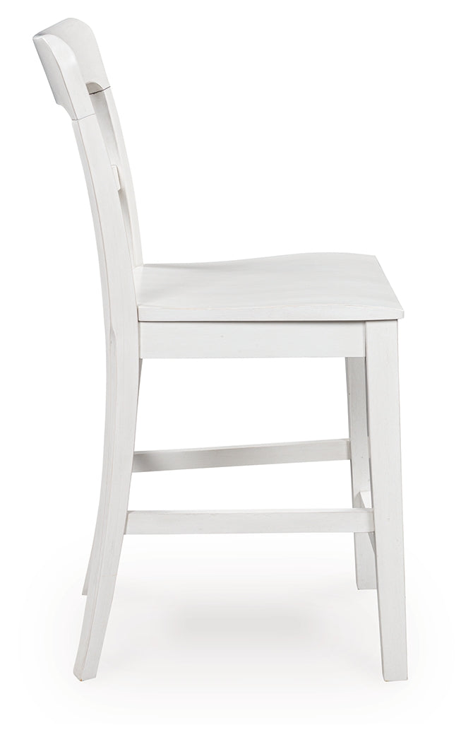 Greddinton White Counter Height Barstool side view