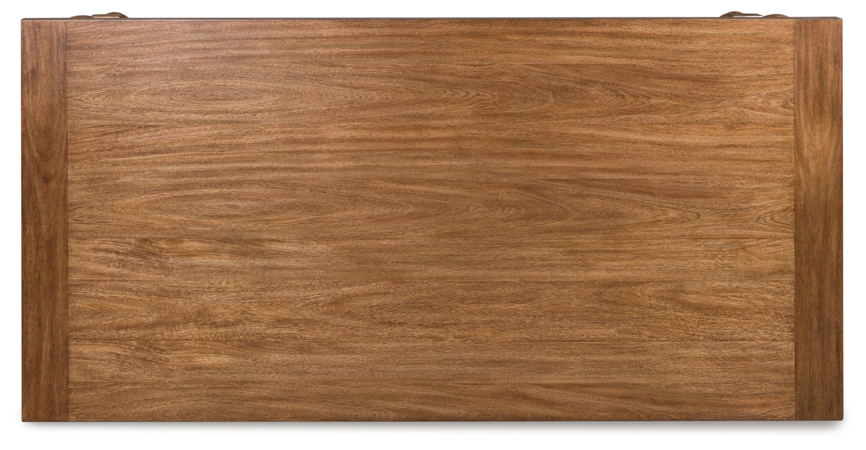Top view of Greddinton Brown Dining Table showing wood grain