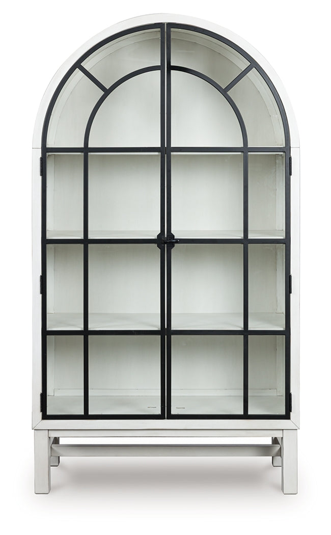 Greddinton White Display Cabinet head-on front view