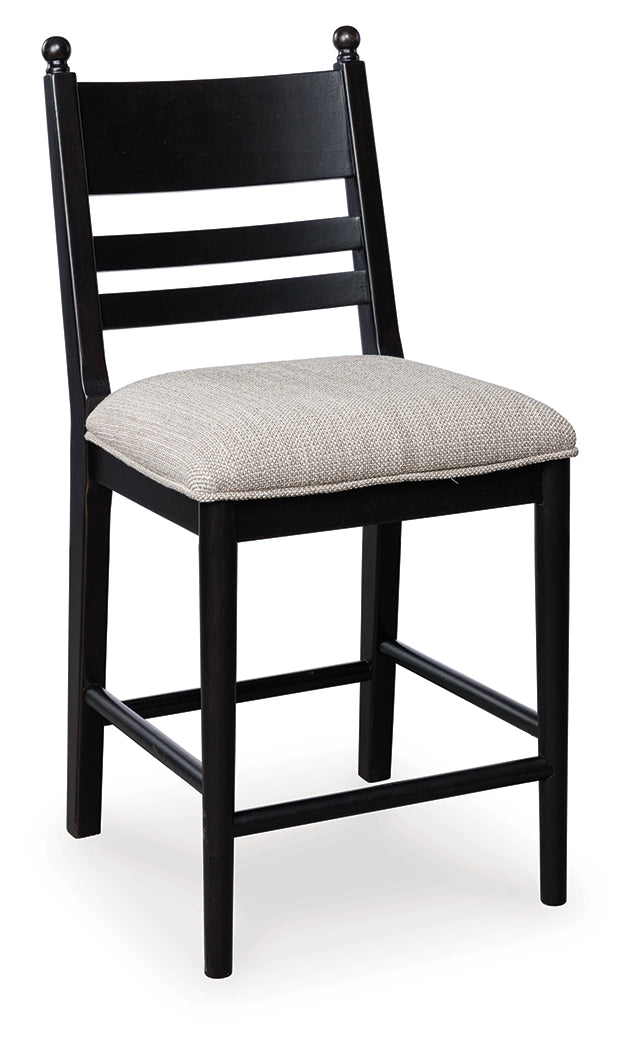 Greddinton black solid wood counter height barstool alternate angle