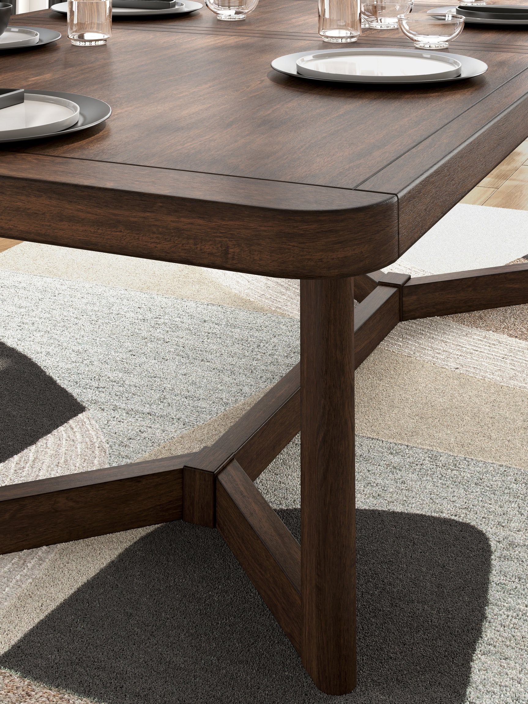 Shown finish of Dilenno dark brown wood veneer