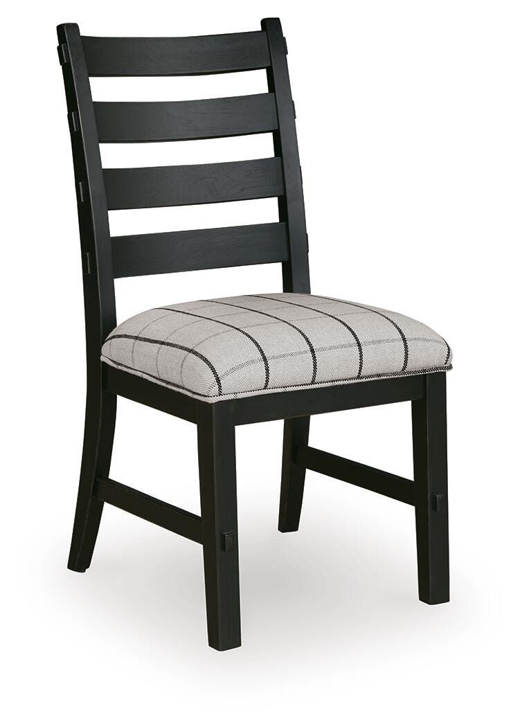 Ridgester Beige/Black Next-Gen Nuvella™ Dining Chair angled view