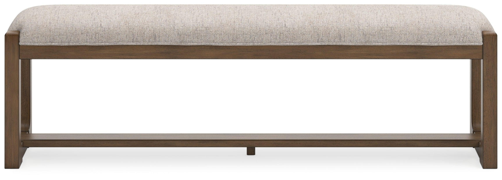 Back view of Cabalynn 63-inch dining bench with light brown wood finish
