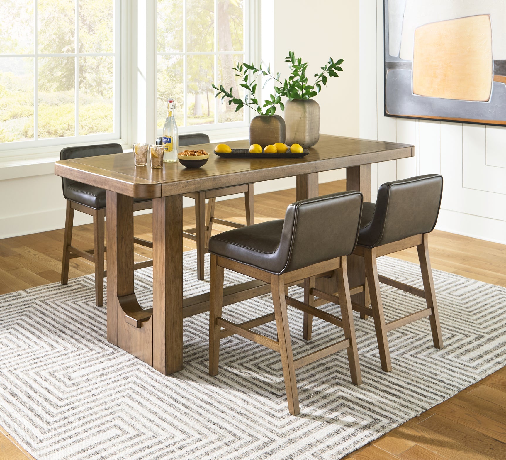 Counter height dining table detail angle