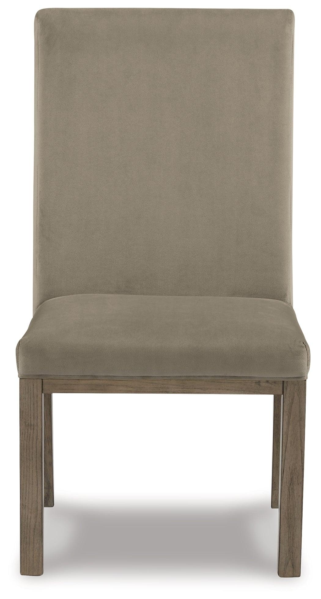 Head-on view of Chrestner Dining Chair highlighting seat cushion