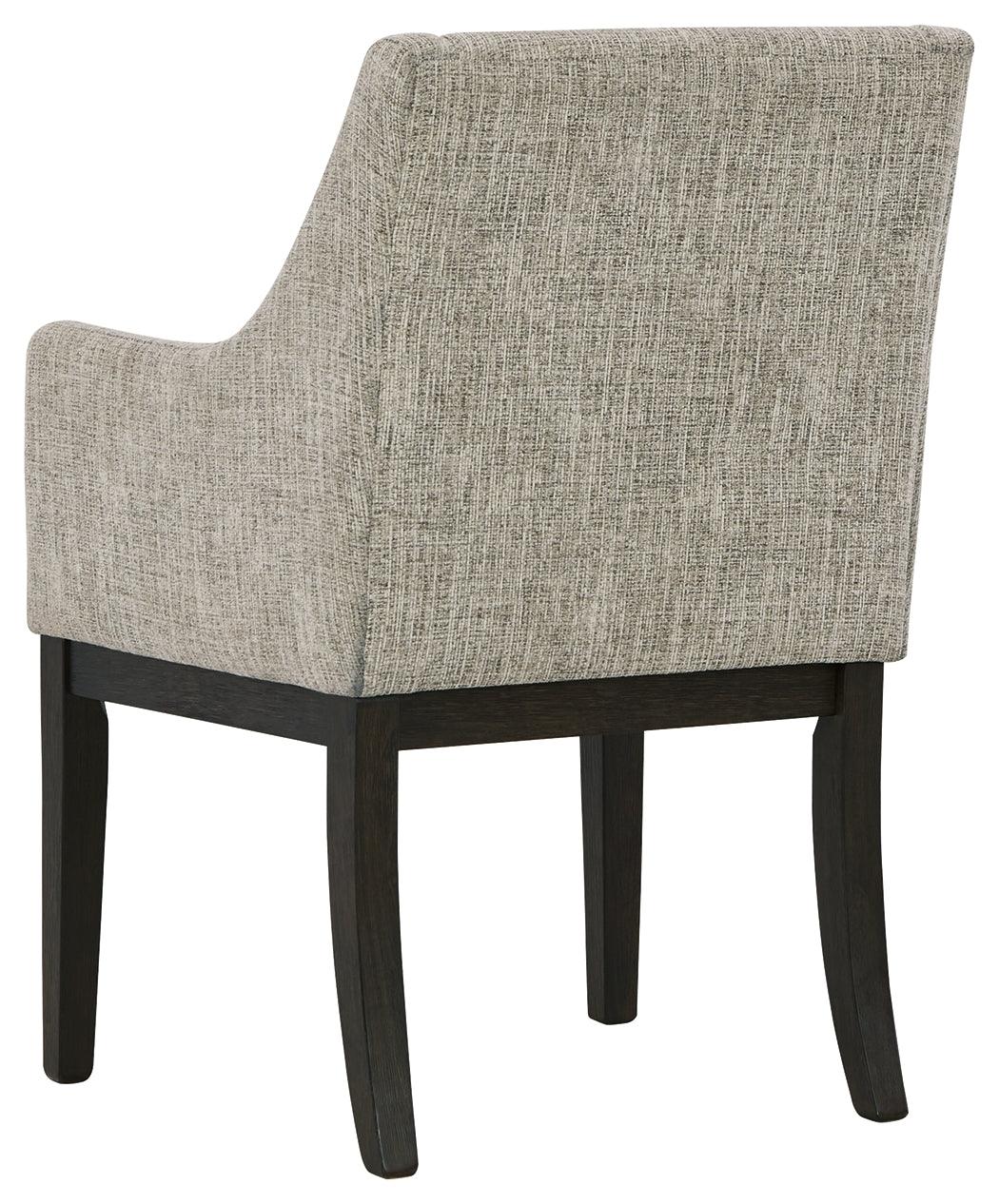 Burkhaus chair curved back and arm detail