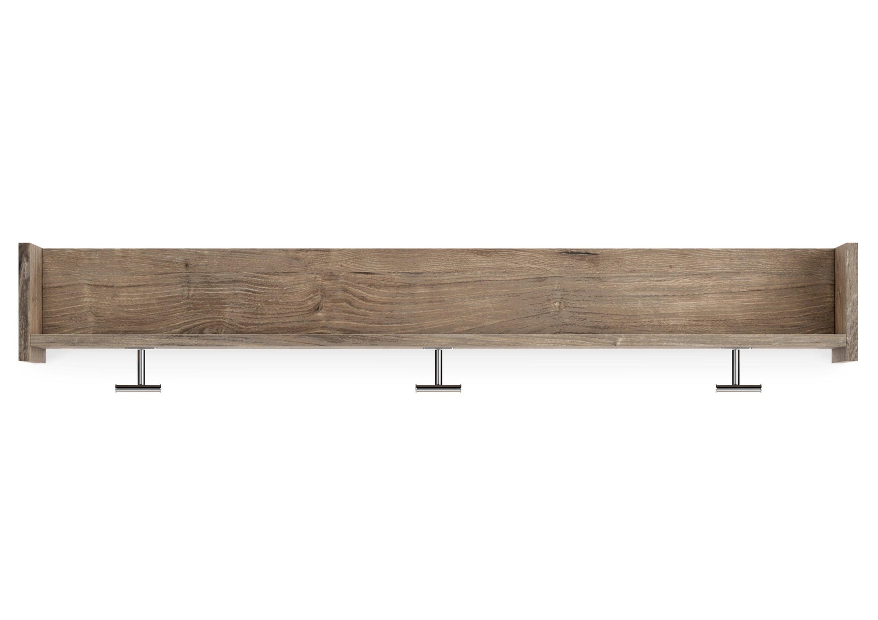 Oliah Natural Wall-Mounted Coat Rack with Shelf head-on front view