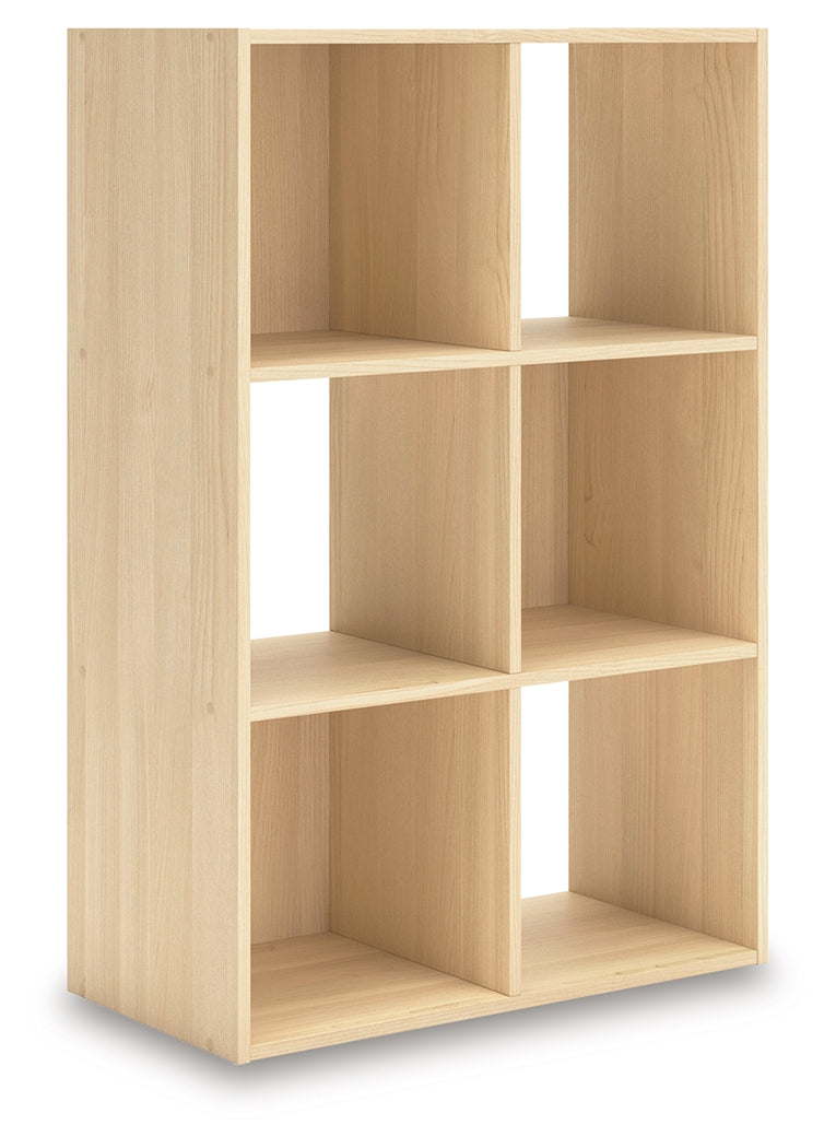 Side view of Piperton Six-Cube Organizer in tan finish
