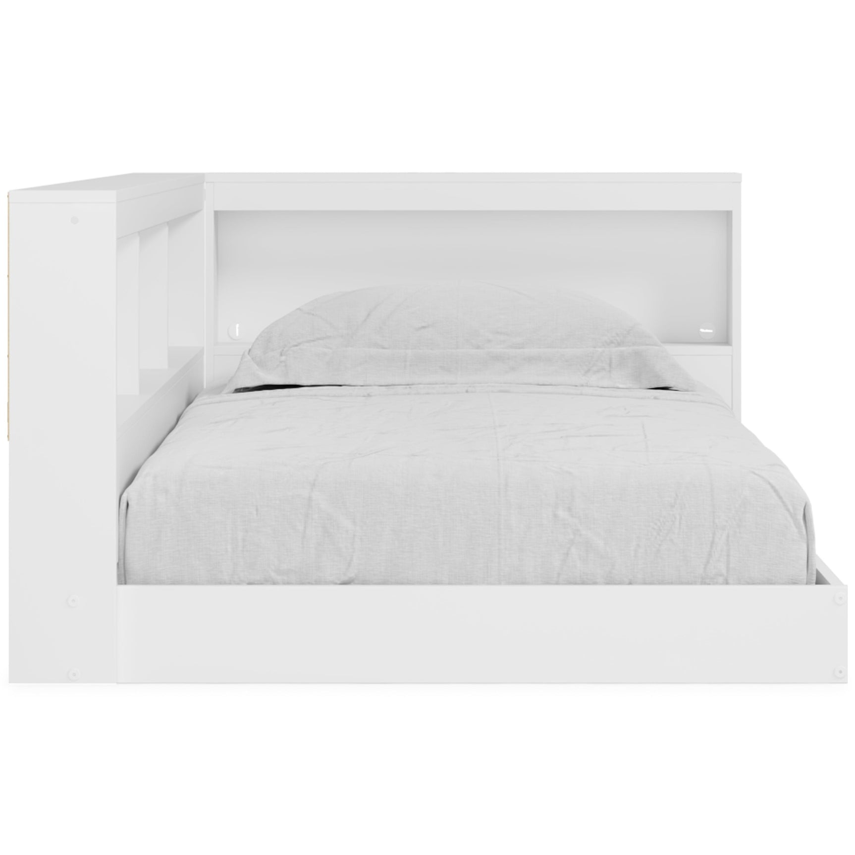 Piperton White Twin Bookcase Storage Bed - Ella Furniture