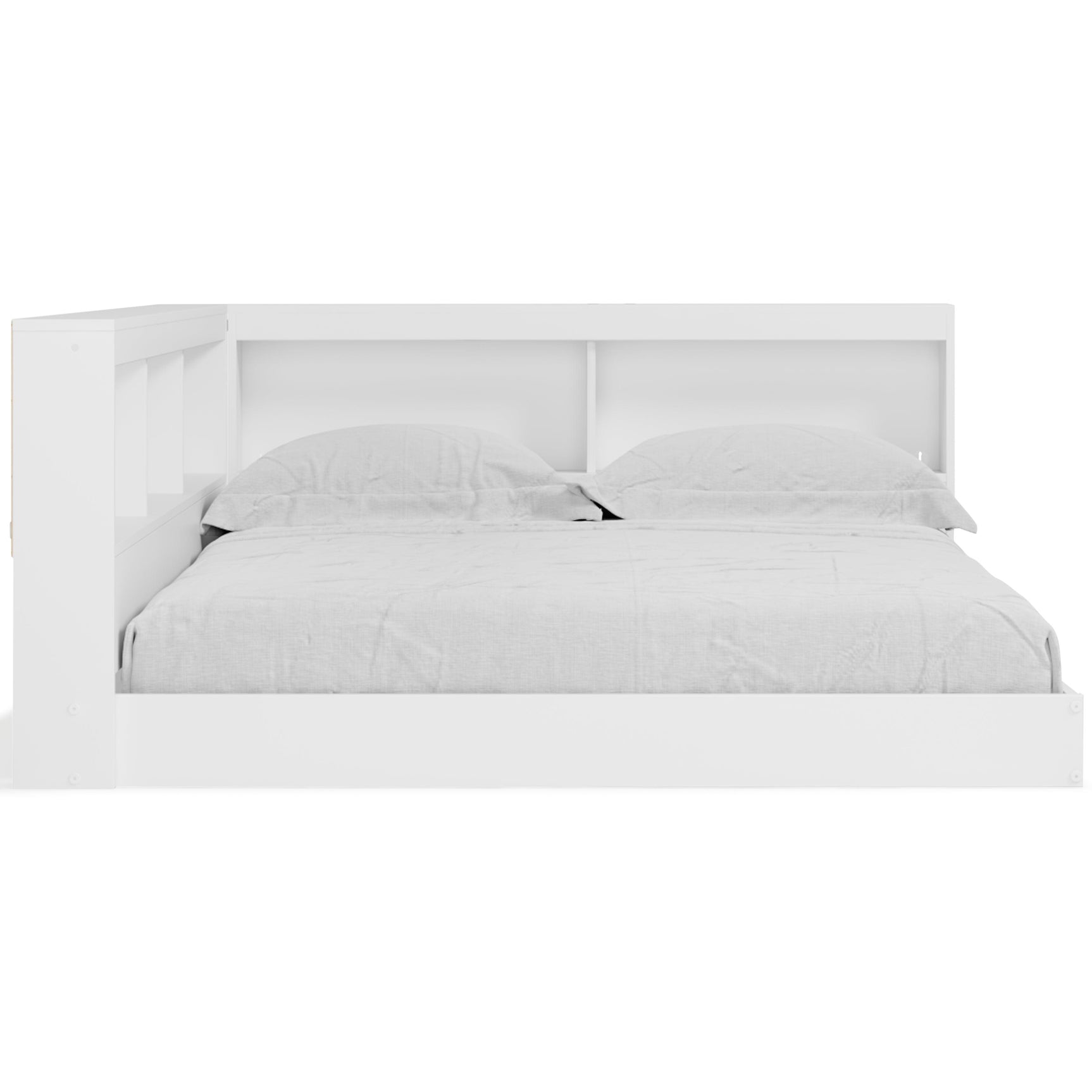 Piperton White Full Bookcase Storage Bed angle alternative view