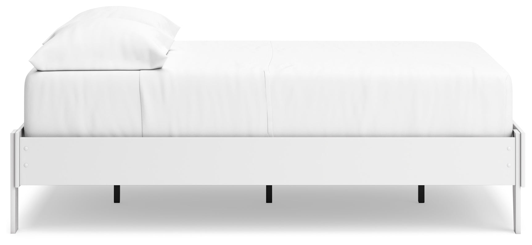 Hallityn Full White Platform Bed - angled front side view