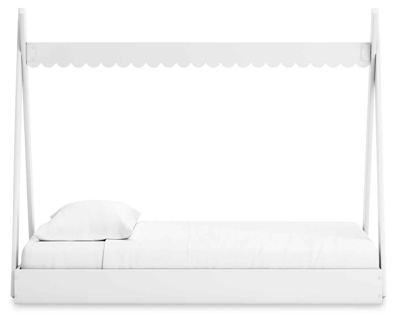 Hallityn White Twin Tent Bed side view