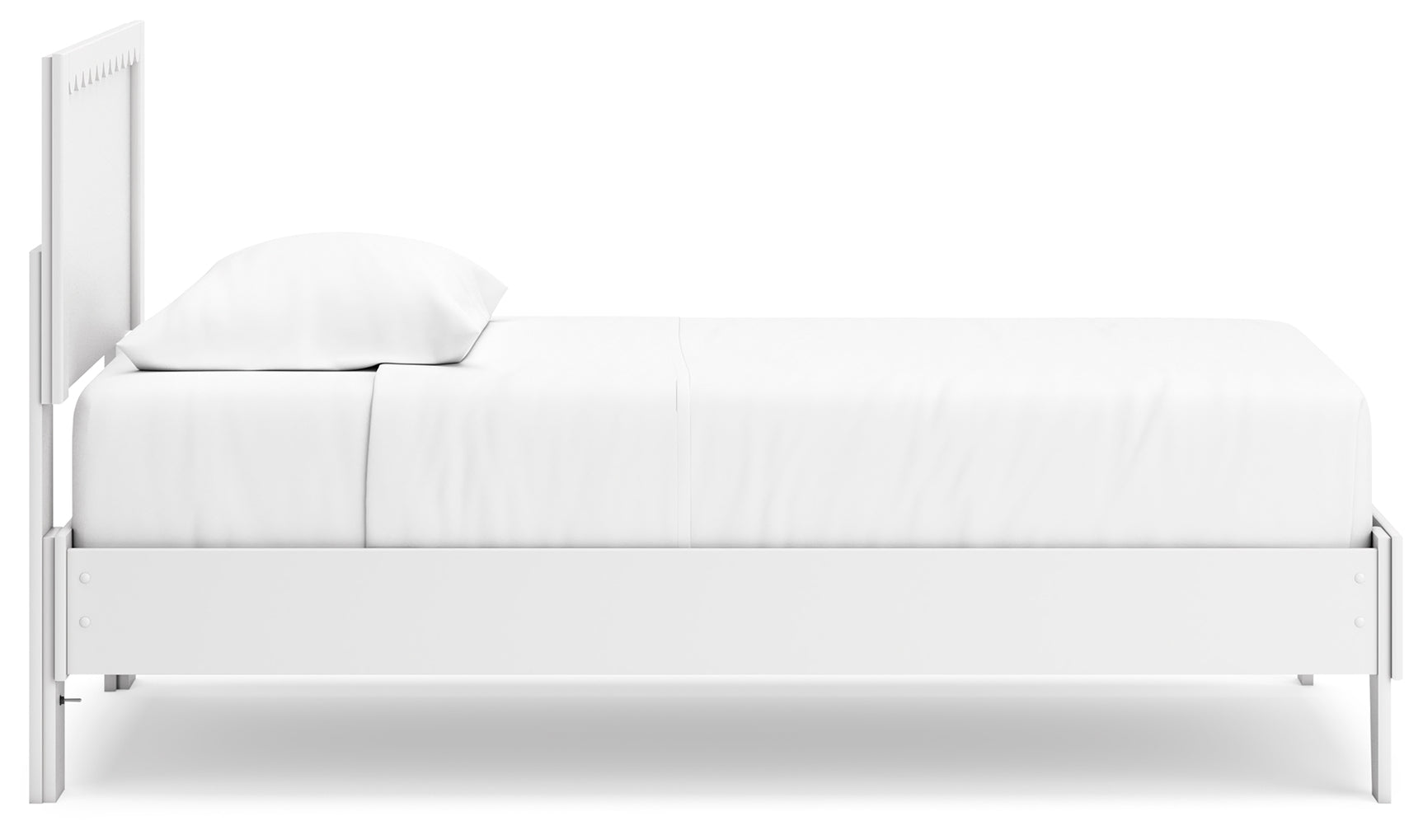 Close-up of scalloped headboard detail