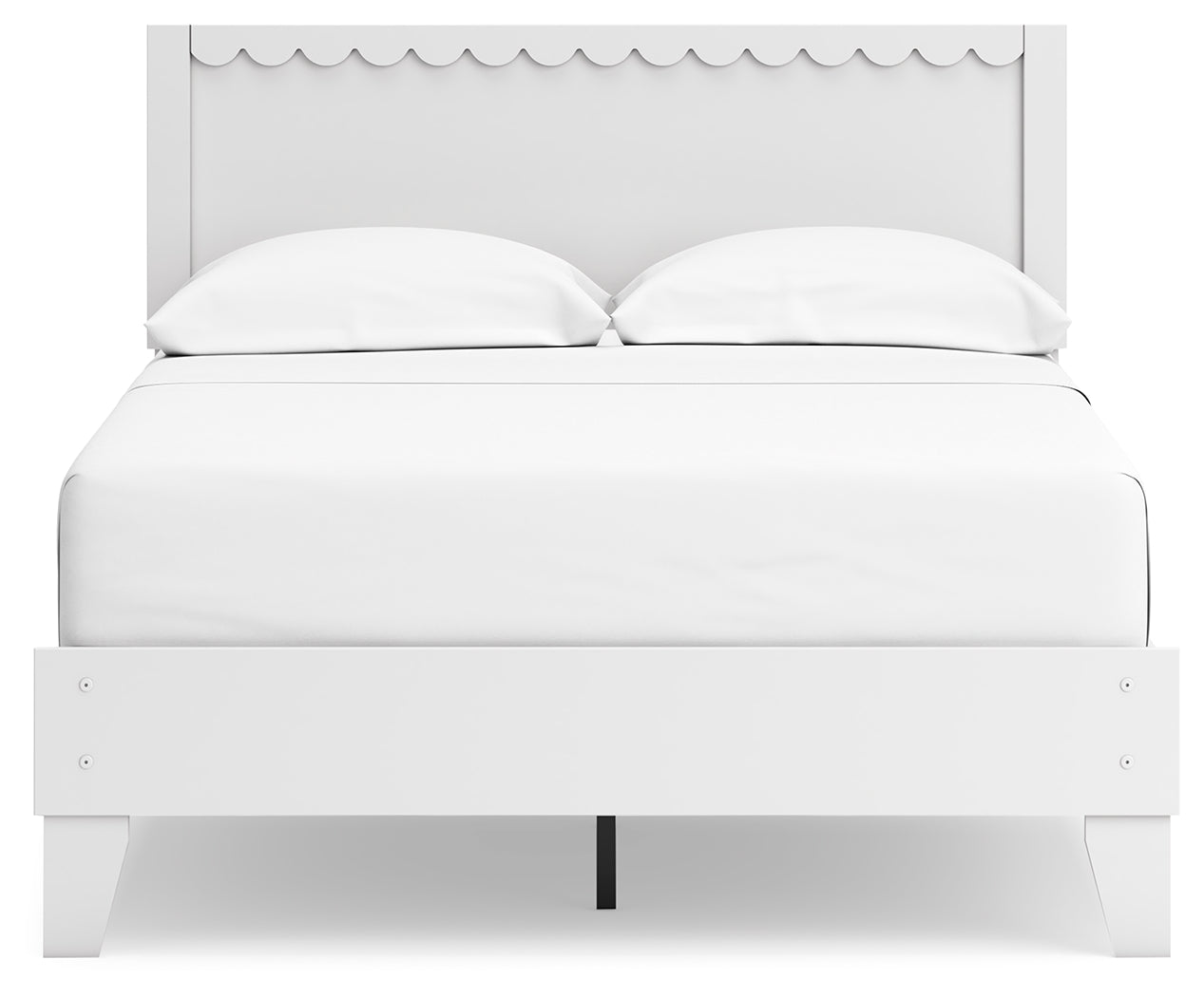 Full view of Hallityn platform bed headboard