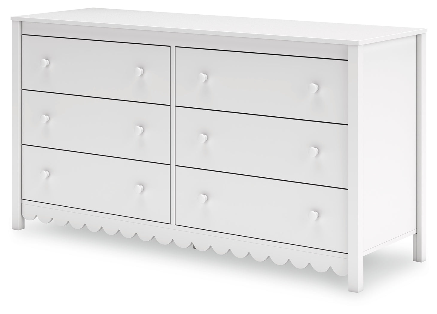 Hallityn White Dresser top and drawers open