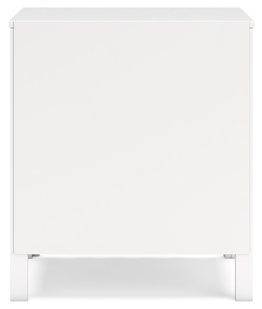 Back view of Hallityn White Nightstand
