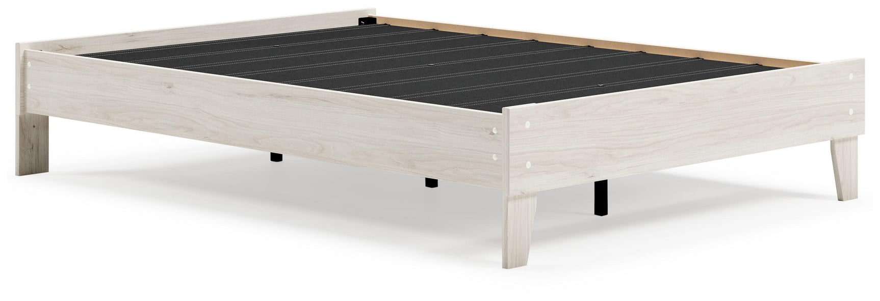 Socalle Full Platform Bed head on view with natural finish