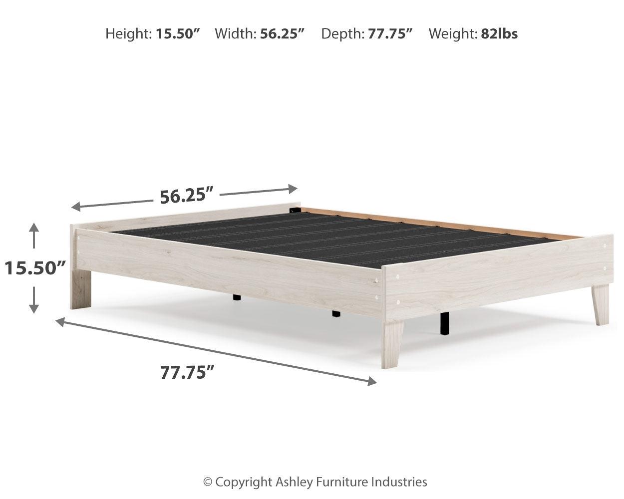 Dimension diagram of Socalle Full Size Platform Bed