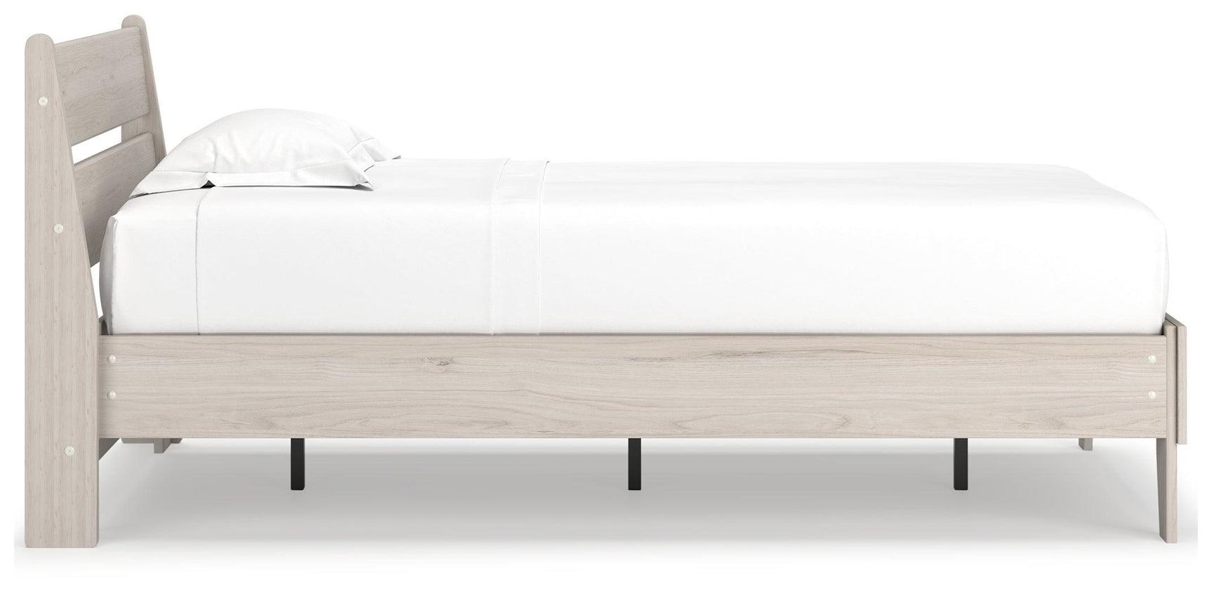 Socalle Natural Twin Panel Platform Bed side profile