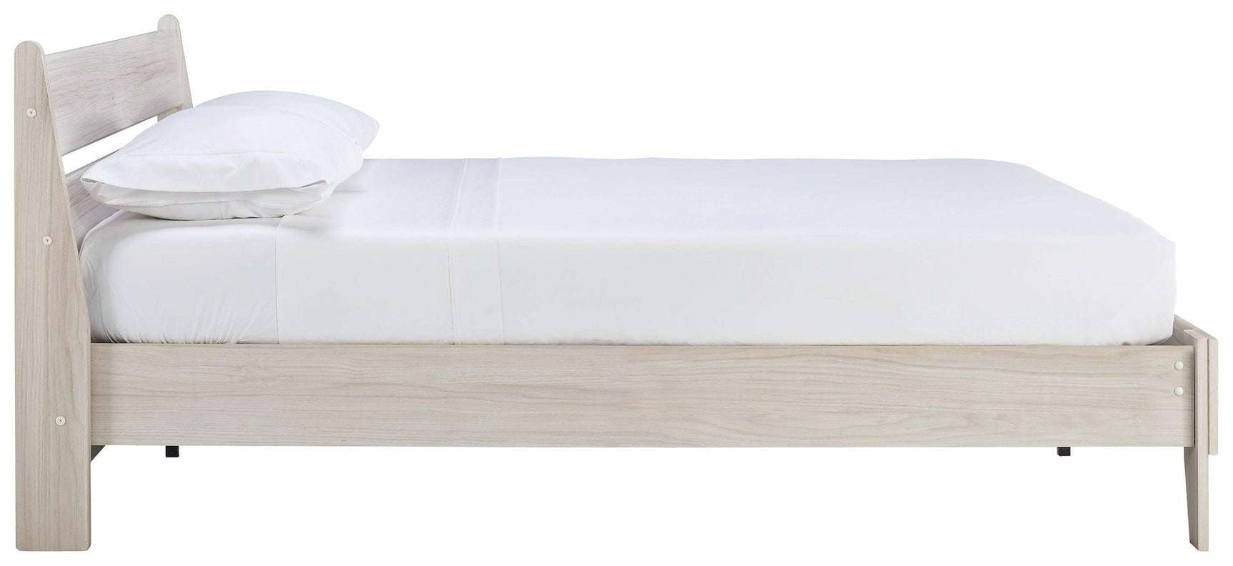 Socalle Natural Oak Queen Panel Platform Bed side profile