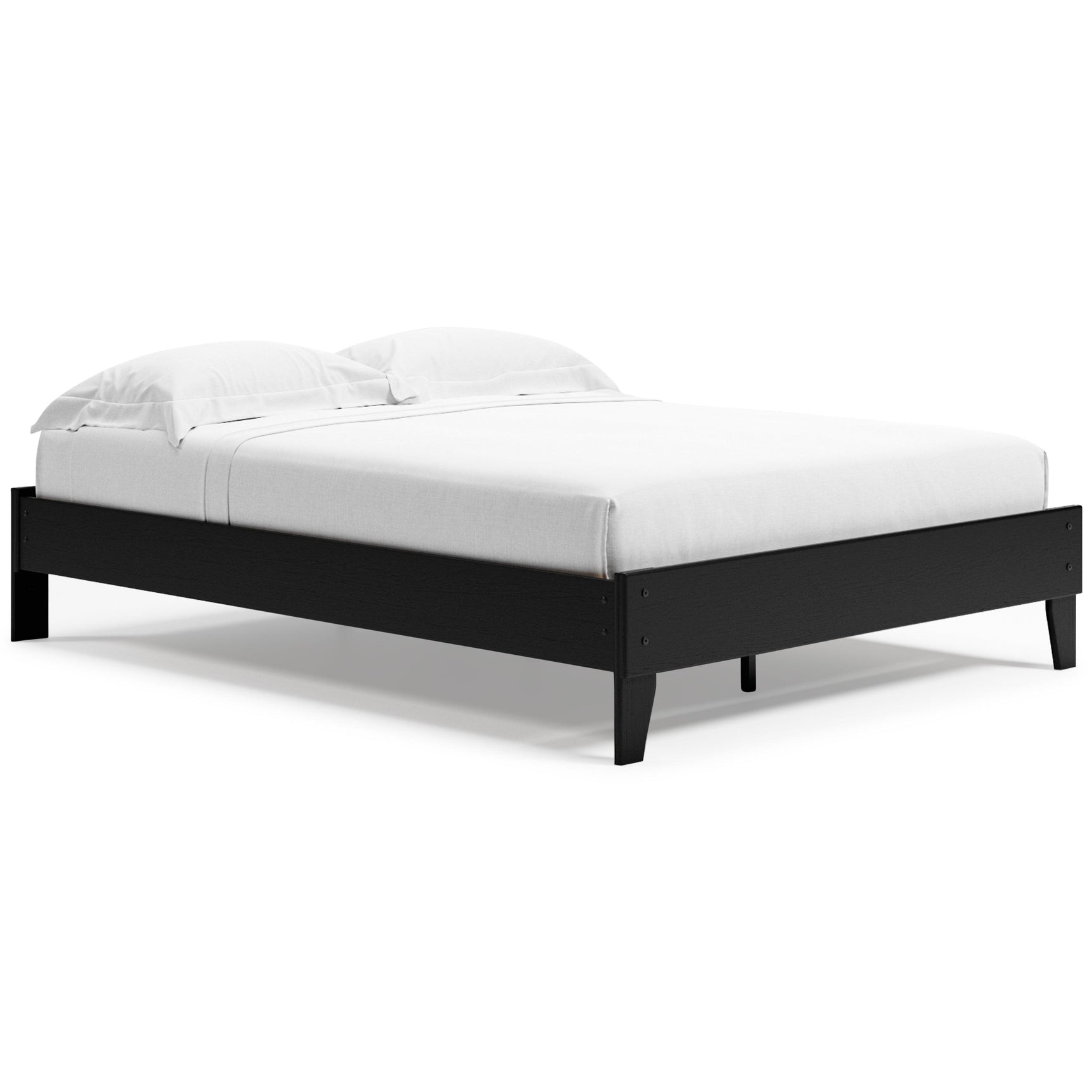 Finch Black Queen Platform Bed, angled side view