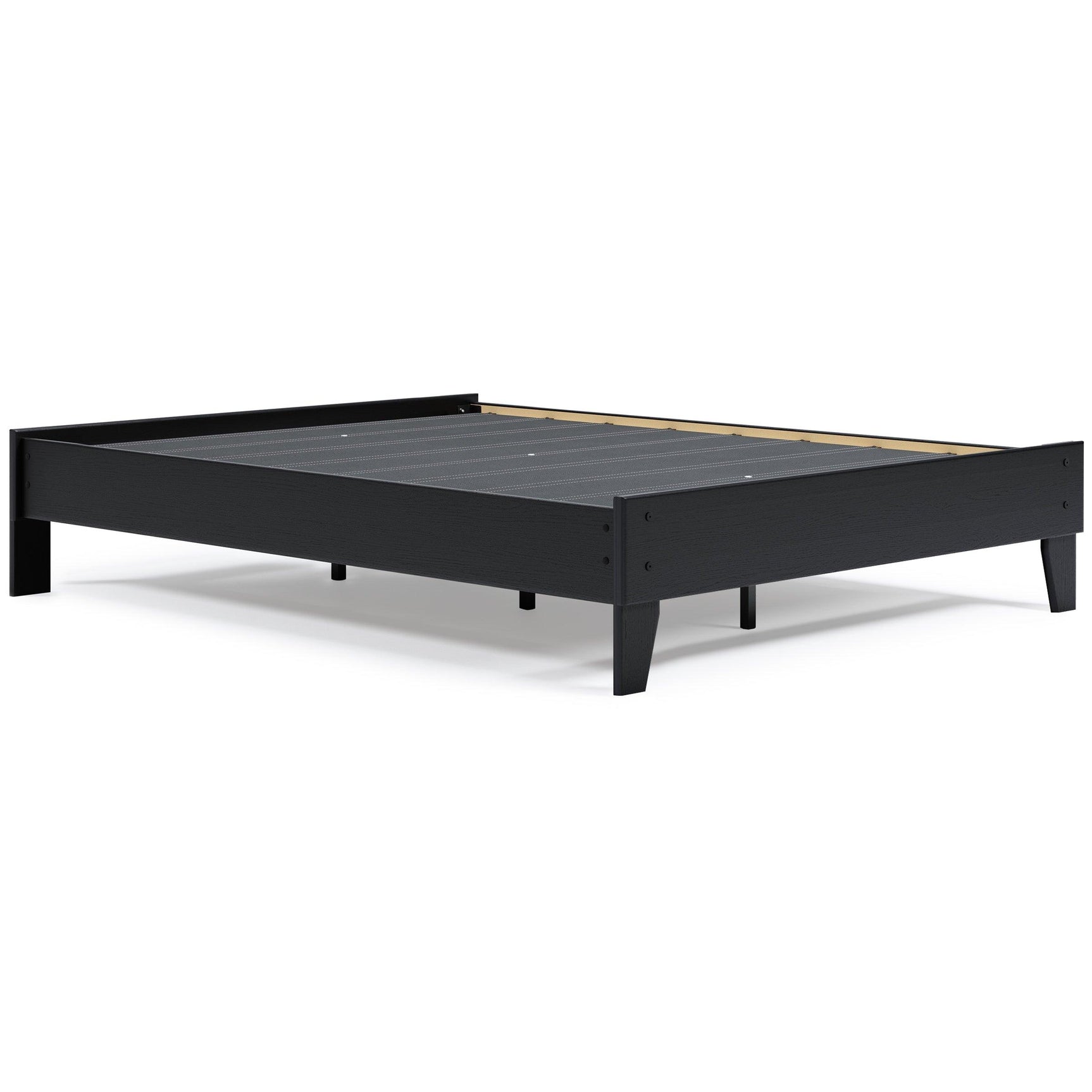 Finch Black Queen Platform Bed, side alternate angle