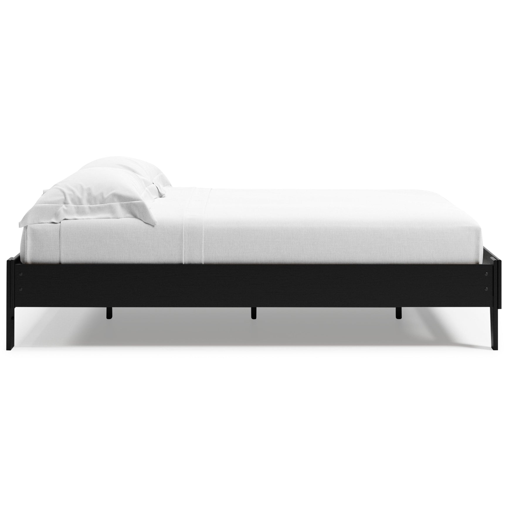 Finch Black Queen Platform Bed, full assembled view