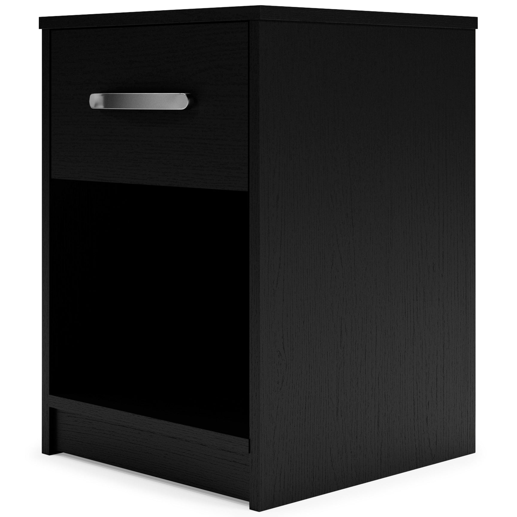 Alternate side angle of Finch Black Nightstand