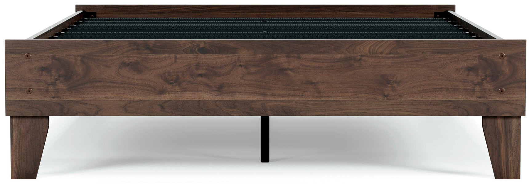 Calverson Mocha Full Size Platform Bed side view - Ella Furniture