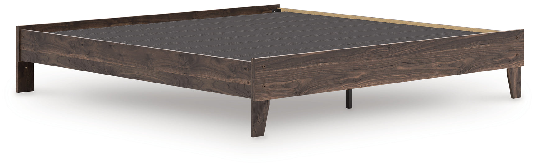 Close-up of Calverson King Platform Bed wood grain finish