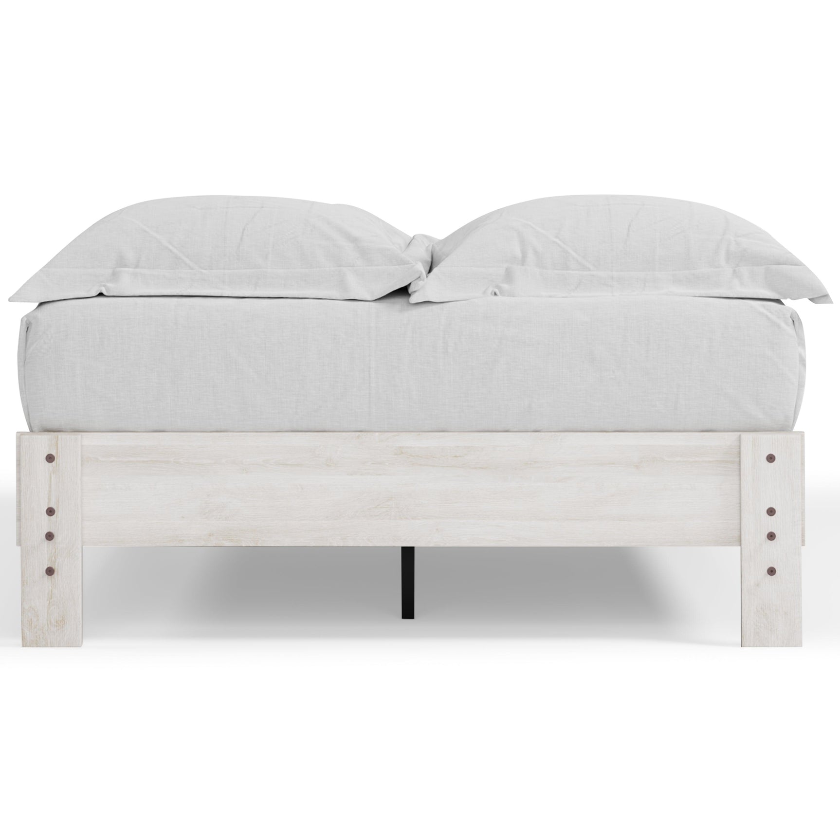 Shawburn Whitewash Full Platform Bed - alternate side profile