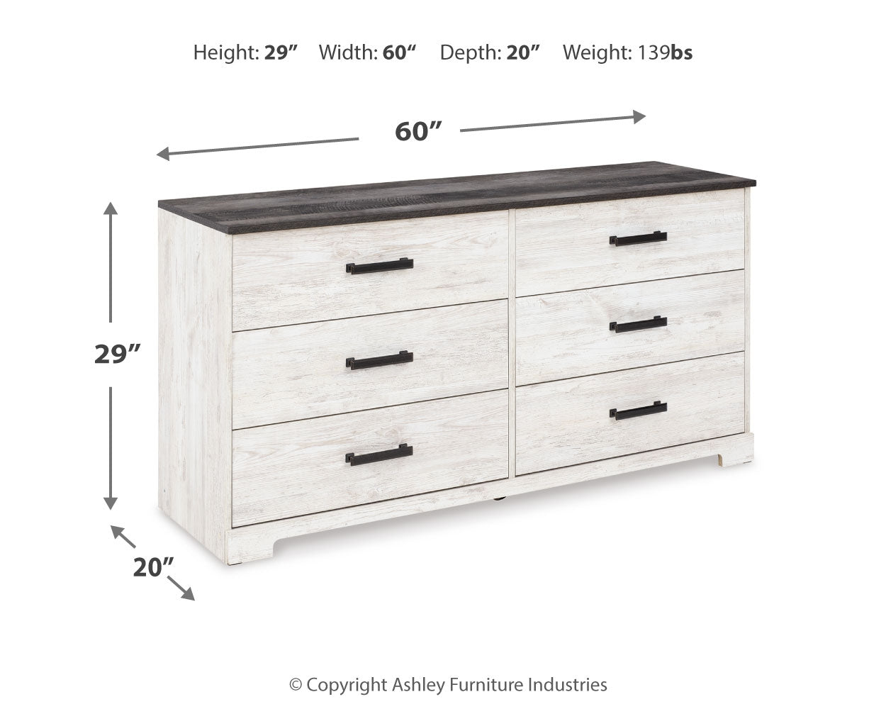Dresser dimensions diagram