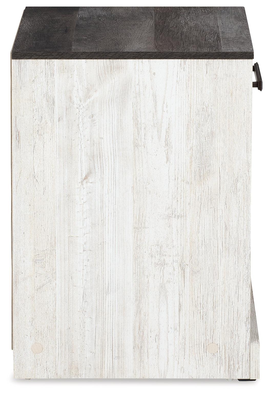 Shawburn Whitewash/charcoal Gray Nightstand - Ella Furniture